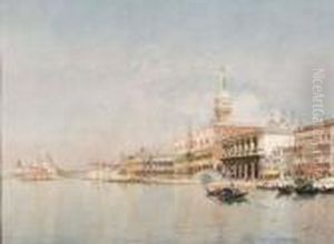 Riva Degli Schiavoni E Punta Della Dogana by Emanuele Brugnoli