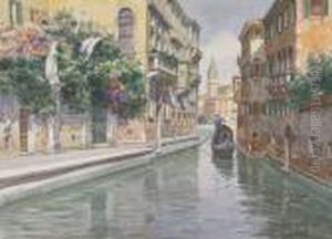 Canale Veneziano Con Gondola by Emanuele Brugnoli