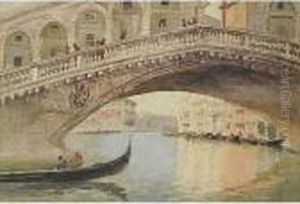Ponte Di Rialto A Venezia by Emanuele Brugnoli