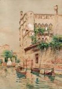 Canale Veneziano Con Gondola by Emanuele Brugnoli