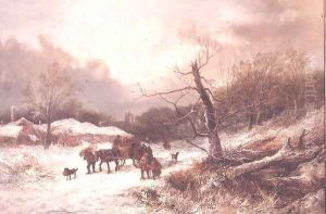 Winter on the borders of Sherwood Forest by John Snr. Holland