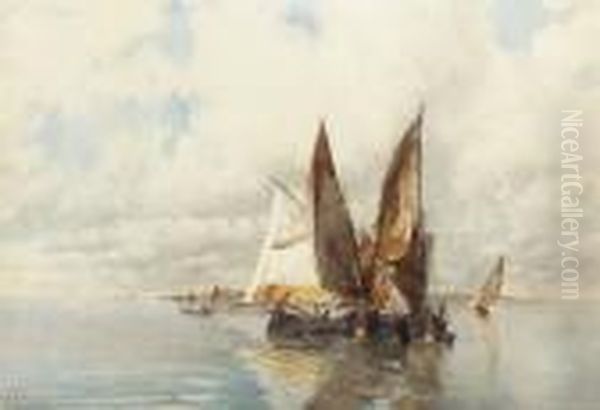 Fishing Boats At Sea - view 1