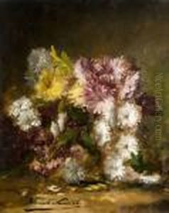 Bouquet De Dahlias by Alphonse de Neuville