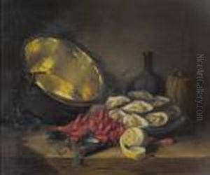 Stillleben Mit Garnelen Und Austern by Alphonse de Neuville