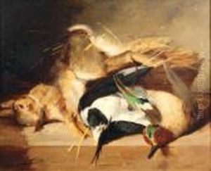 Lievre Et Canard by Alphonse de Neuville