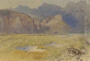 Duck shooting in a moutainous landscape by William Oxendon Hammond