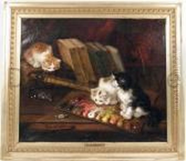 ````three Kittens In An Artist````s Studio" - view 1