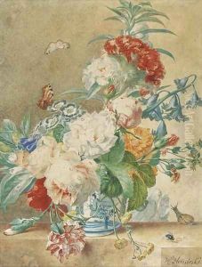 Still life with peonies by Wybrand Hendricks
