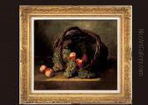 Still Life With Peaches And Grapes by Alphonse de Neuville