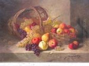 Nature Morte Aux Raisins Et Aux Pommes by Alphonse de Neuville