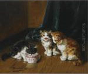 Drinking Kittens by Alphonse de Neuville