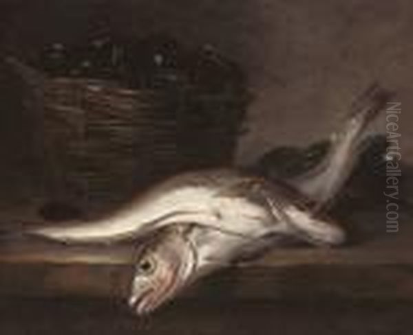 Fish And A Basket Of Mussels - view 1