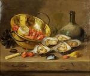 Nature Morte Aux Huitres Et Crevettes
