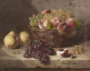 Fruchtestillleben. by Alphonse de Neuville