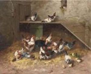 At The Chicken Farm by Alphonse de Neuville