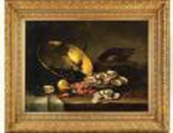 Nature Morte Aux Moules, Aux Huitres Et Aux Crevettes. - view 1