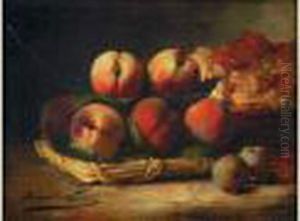  Corbeilles De Peches Et De Groseilles  by Alphonse de Neuville