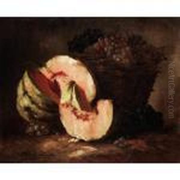 Still Life Of Melons And Grapes - view 1