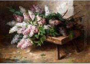 Still Life Of Lilac On A Bench