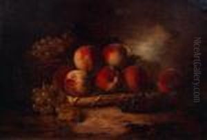 Nature Morte Aux Peches Et Aux Raisins by Alphonse de Neuville