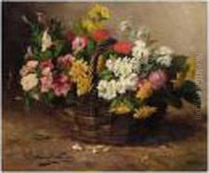 A Basket Of Flowers by Alphonse de Neuville