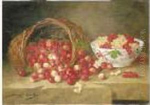 Nature Morte Aux Cerises Et Aux Groseilles by Alphonse de Neuville