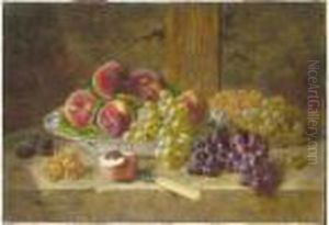 Nature Morte Aux Raisins Et Aux Peches by Alphonse de Neuville