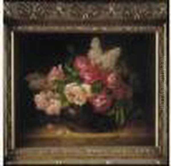 Vase De Fleurs Sur Un Entablement - view 1