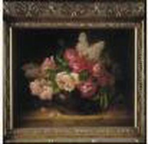 Vase De Fleurs Sur Un Entablement by Alphonse de Neuville