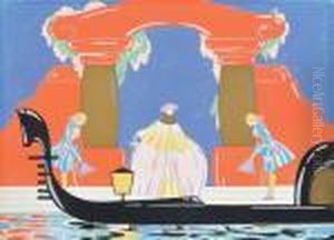 Maschere E Gondola by Umberto Brunelleschi