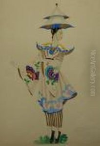 Oriental Girl With Pagoda Hat by Umberto Brunelleschi