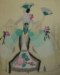 Theatrical Costume Design For A Lady by Umberto Brunelleschi
