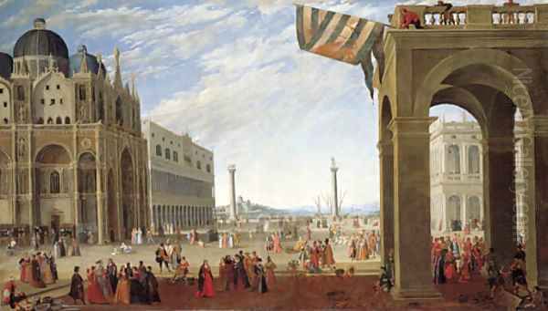 A view of the Bacino from the Piazza San Marco with the Doge's Palace and the Church of San Marco - view 1