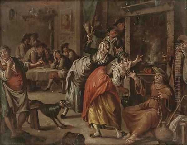 A monk drunk in a tavern - view 1