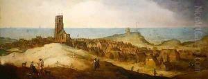 A view of Egmond Abbey by Claes Jacobsz. van der Heck