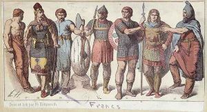 Costumes of Frankish soldiers by Friedrich Hottenroth