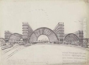 Piccolo Ritocco Alla Stazione Di Milano by Anselmo Bucci