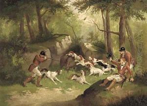 The boar hunt by Edward Benjamin Herberte