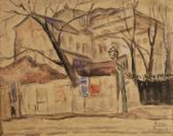 "praga" 1931. Acquarello Titolato, Iscritto E Datato In Basso A Destra. In Cornice - view 1