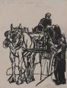 La Voiture Du Charbonnier - 1914 by Anselmo Bucci