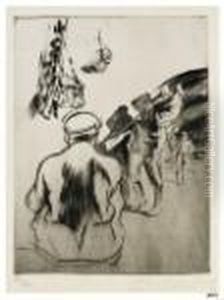 "dans La Poudriere" 1919 by Anselmo Bucci