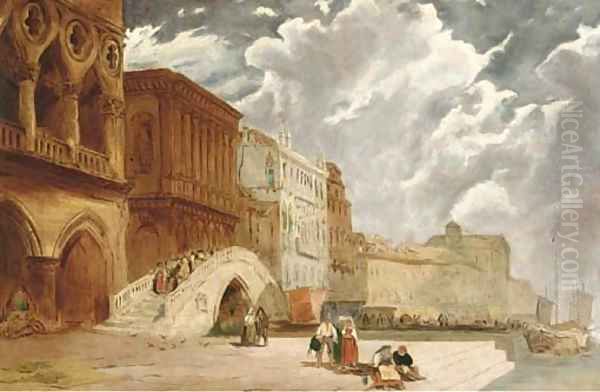Figures by the Doge's Palace, Venice - view 1
