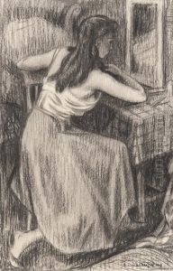 Girl At Dressing Table by John Buckland-Wright