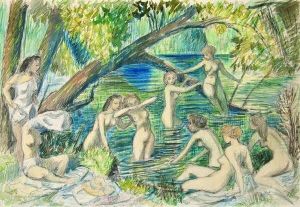 Nude Bathers by John Buckland-Wright