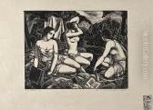 Three Bathers by John Buckland-Wright