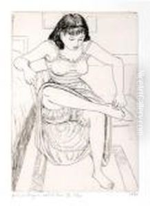 Girl Putting On Shoe I., Ii., Iii Girl Putting On Shoe I., Ii., Iii