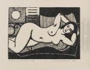 Nu Couche Poitrier by John Buckland-Wright