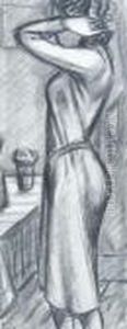 Girl Dressing by John Buckland-Wright