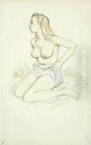 Untitled (girl In A Field) by John Buckland-Wright