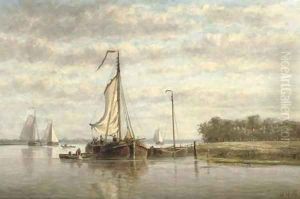 Along a river in summer by Hendrik Hulk